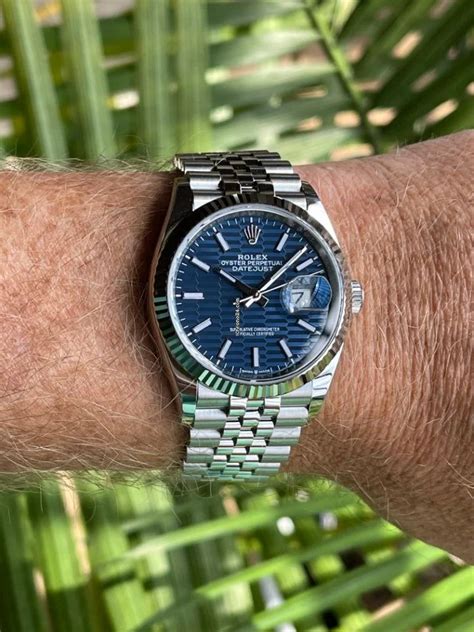 rolex 63201datejust 36mm|Rolex Datejust 36mm on wrist.